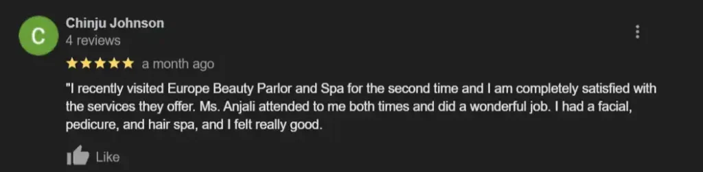 europe beauty parlour & spa - for ladies reviews comment