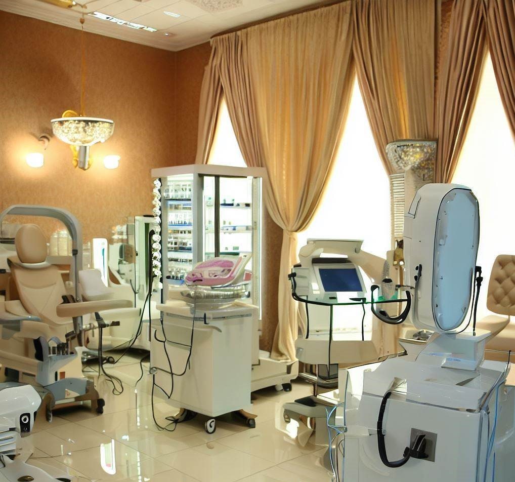 What is the equipment of beauty parlors in Oman?